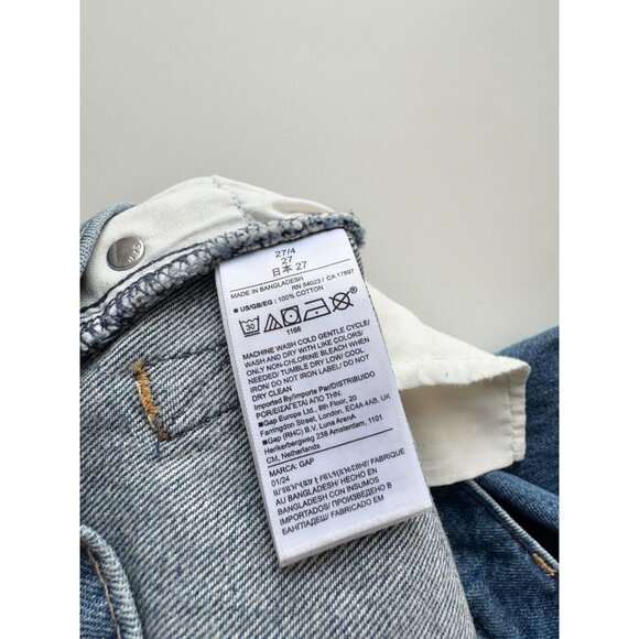 GAP Medium Indigo Wash Stretch Denim Fluted A-Line Maxi Skirt, Size 27/4 - Picture 10 of 12